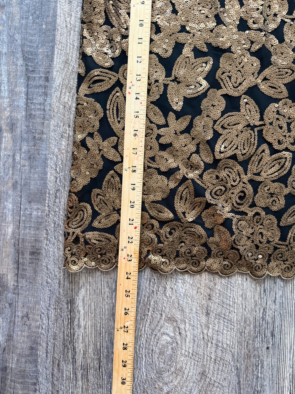 Boden Sequin Embroidered Mini Skirt Black Gold Floral Party UK 10 US 6 - Picture 11 of 12